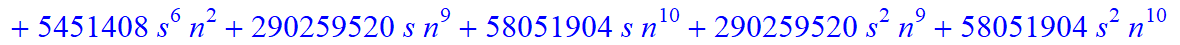 7, 1/135135*(n+1+s)*(n-s)*(-165627-1429812*n-348732*s+53999693*n^4-13366100*n^5-272463444*n^6+799695072*n^10-4644740*s^4*n-19959276*s^4*n^2+805620640*n^9+1541398*s*n+13580962*s*n^2+15871208*s*n^3-68997...