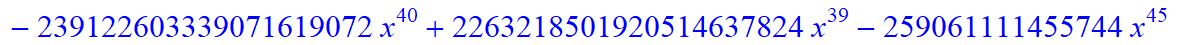 11, -16*x^11*(373885938633714892595043630206418944*x-785850675191360539652971540911226880*x^6+9766025008424254138457522176*x^31+148362486878215103575953759606407168*x^16+312500191121381807730221645824*...