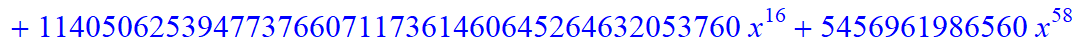 12, -16*x^12*(3484661578453870335096687667405022369415168*x-12744058480179611166081116034089661564452864*x^6+34635612176456290731142298543815917568*x^31-2576446976*x^60-392946513920*x^59+11405062539477...
