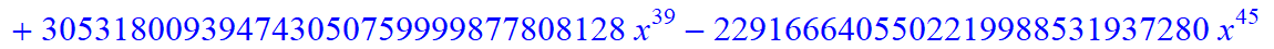 12, -16*x^12*(3484661578453870335096687667405022369415168*x-12744058480179611166081116034089661564452864*x^6+34635612176456290731142298543815917568*x^31-2576446976*x^60-392946513920*x^59+11405062539477...