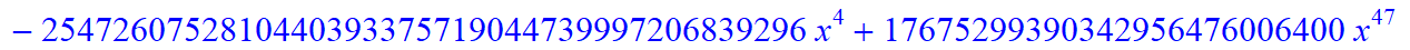 12, -16*x^12*(3484661578453870335096687667405022369415168*x-12744058480179611166081116034089661564452864*x^6+34635612176456290731142298543815917568*x^31-2576446976*x^60-392946513920*x^59+11405062539477...