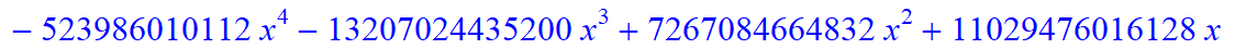 7, -64*(x^20+44*x^19-1380*x^18-12224*x^17+401024*x^16+645760*x^15-42315264*x^14+49305600*x^13+1752858624*x^12-4087578624*x^11-32710066176*x^10+101546721280*x^9+273919508480*x^8-1100082053120*x^7-861006...