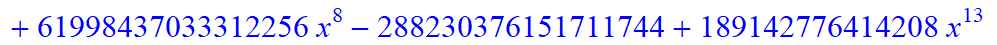 8, -64*x^8*(432908514180988928*x-99349671662583808*x^6+8814256979968*x^16+19802923008*x^19-212003225600*x^18-529029136384*x^17-194547999735545856*x^7-3156*x^25+52*x^26-8473216*x^22-3776*x^24+1541376*x^...