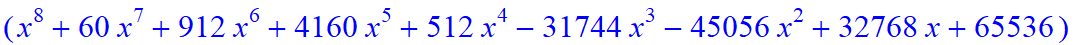 8, -64*x^8*(432908514180988928*x-99349671662583808*x^6+8814256979968*x^16+19802923008*x^19-212003225600*x^18-529029136384*x^17-194547999735545856*x^7-3156*x^25+52*x^26-8473216*x^22-3776*x^24+1541376*x^...