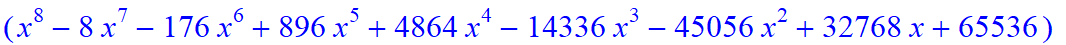 8, -64*x^8*(432908514180988928*x-99349671662583808*x^6+8814256979968*x^16+19802923008*x^19-212003225600*x^18-529029136384*x^17-194547999735545856*x^7-3156*x^25+52*x^26-8473216*x^22-3776*x^24+1541376*x^...