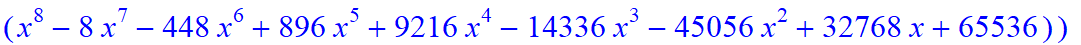 8, -64*x^8*(432908514180988928*x-99349671662583808*x^6+8814256979968*x^16+19802923008*x^19-212003225600*x^18-529029136384*x^17-194547999735545856*x^7-3156*x^25+52*x^26-8473216*x^22-3776*x^24+1541376*x^...