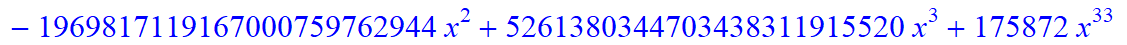 9, -2*x^9*(-2116800775946318467039232*x+1151363907654123125735424*x^6-138897408*x^31-2867285827961952927744*x^16-63257313280*x^28+1208925819614629174706176+x^36-80*x^35-21497576424866840576*x^19+207199...