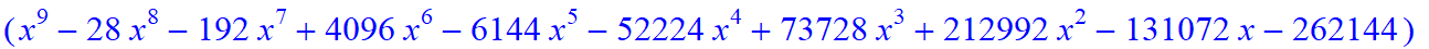 9, -2*x^9*(-2116800775946318467039232*x+1151363907654123125735424*x^6-138897408*x^31-2867285827961952927744*x^16-63257313280*x^28+1208925819614629174706176+x^36-80*x^35-21497576424866840576*x^19+207199...