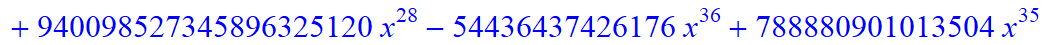 10, -2*(1267960085238050746565427986432*x-1423529193177884783626023862272*x^6+12025306721330135040*x^31+40237386590503039867954397184*x^16+940098527345896325120*x^28-54436437426176*x^36+788880901013504...