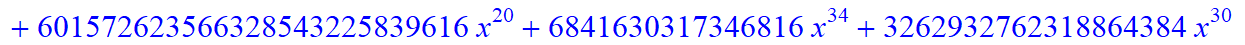 10, -2*(1267960085238050746565427986432*x-1423529193177884783626023862272*x^6+12025306721330135040*x^31+40237386590503039867954397184*x^16+940098527345896325120*x^28-54436437426176*x^36+788880901013504...