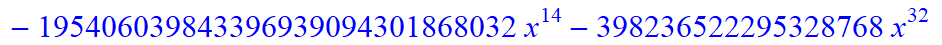 10, -2*(1267960085238050746565427986432*x-1423529193177884783626023862272*x^6+12025306721330135040*x^31+40237386590503039867954397184*x^16+940098527345896325120*x^28-54436437426176*x^36+788880901013504...