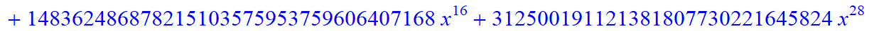 11, -16*x^11*(373885938633714892595043630206418944*x-785850675191360539652971540911226880*x^6+9766025008424254138457522176*x^31+148362486878215103575953759606407168*x^16+312500191121381807730221645824*...