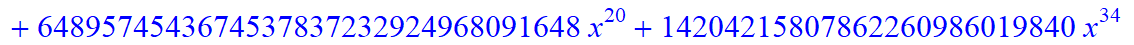 11, -16*x^11*(373885938633714892595043630206418944*x-785850675191360539652971540911226880*x^6+9766025008424254138457522176*x^31+148362486878215103575953759606407168*x^16+312500191121381807730221645824*...