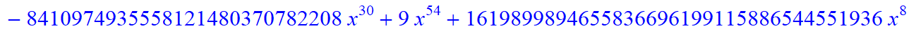 11, -16*x^11*(373885938633714892595043630206418944*x-785850675191360539652971540911226880*x^6+9766025008424254138457522176*x^31+148362486878215103575953759606407168*x^16+312500191121381807730221645824*...