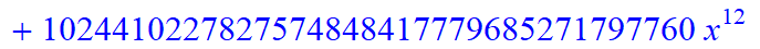 11, -16*x^11*(373885938633714892595043630206418944*x-785850675191360539652971540911226880*x^6+9766025008424254138457522176*x^31+148362486878215103575953759606407168*x^16+312500191121381807730221645824*...