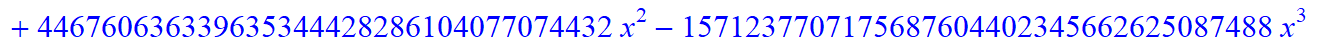 11, -16*x^11*(373885938633714892595043630206418944*x-785850675191360539652971540911226880*x^6+9766025008424254138457522176*x^31+148362486878215103575953759606407168*x^16+312500191121381807730221645824*...