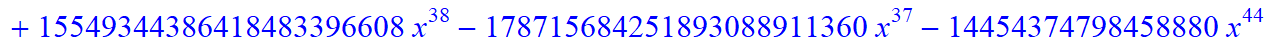 11, -16*x^11*(373885938633714892595043630206418944*x-785850675191360539652971540911226880*x^6+9766025008424254138457522176*x^31+148362486878215103575953759606407168*x^16+312500191121381807730221645824*...