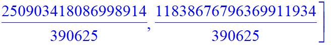 [1, 34/5, 1694/25, 120346/125, 11353502/625, 267830306/625, 37911923158/3125, 6260958603218/15625, 1181673445156582/78125, 250903418086998914/390625, 11838676796369911934/390625]