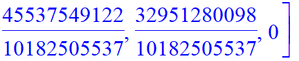 B := [993078015650/10182505537, 985299273602/10182505537, 972713004576/10182505537, 957155520480/10182505537, 939761724476/10182505537, 921233025310/10182505537, 902002917398/10182505537, 882339315070/...