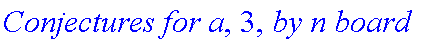 `Conjectures for a`, 3, `by n board`