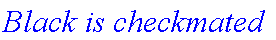 `Black is checkmated`