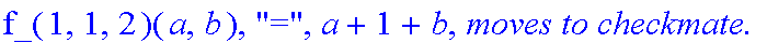 Subcase, 3, `:black's move is`, Left, `which by induction assumption takes at most`, f_(1,1,2)(a,b), 